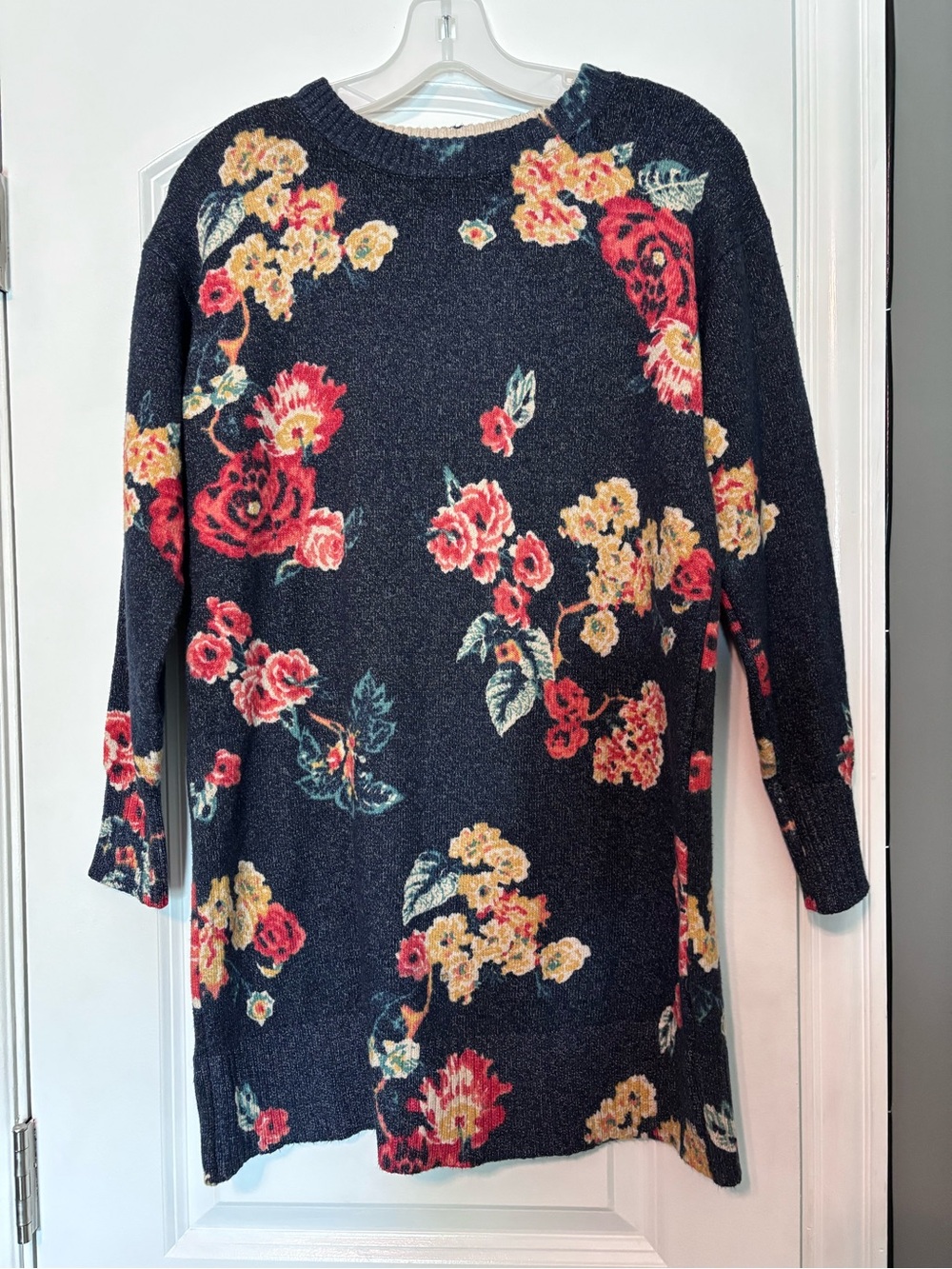 LC Lauren Conrad Floral Sweater Dress Petite Small Boho Cottagecore Size PS